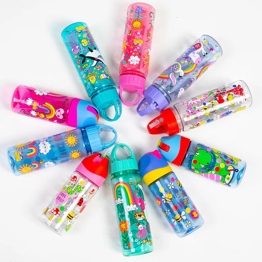 Rachel Ellen Designs – Vattenflaska med sugrör 350 ml – Den magiska enhörningen