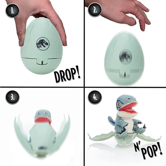 Jurassic World – Drop 'n Pop Dino – Blå Velociraptor