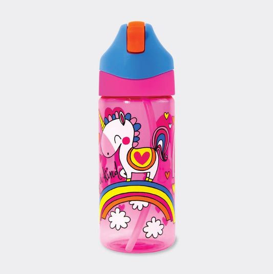 Rachel Ellen Designs – Vattenflaska med sugrör 350 ml – Den magiska enhörningen