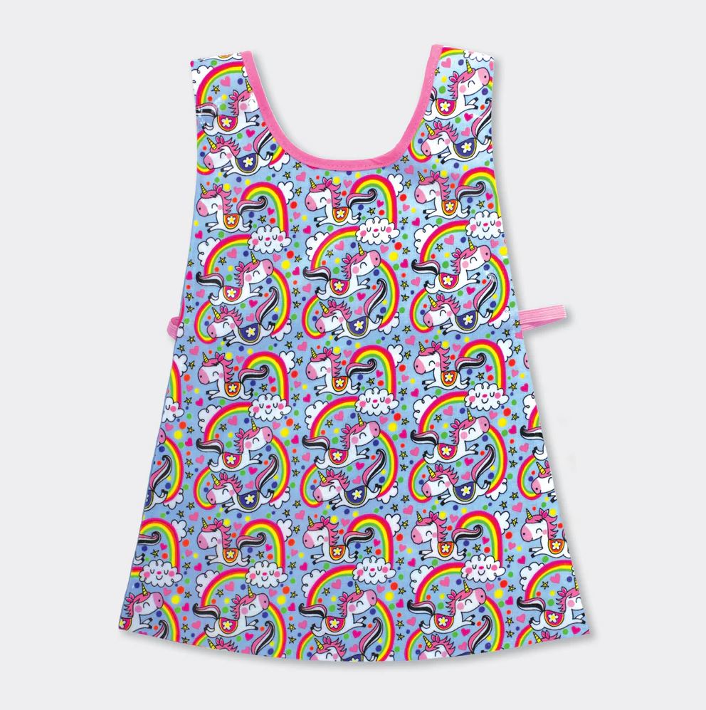 Rachel Ellen Designs - Barnförkläde - Enhörningar & Regnbågar