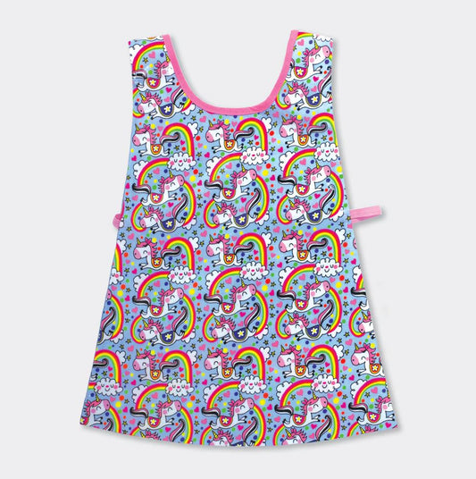 Rachel Ellen Designs - Barnförkläde - Enhörningar & Regnbågar