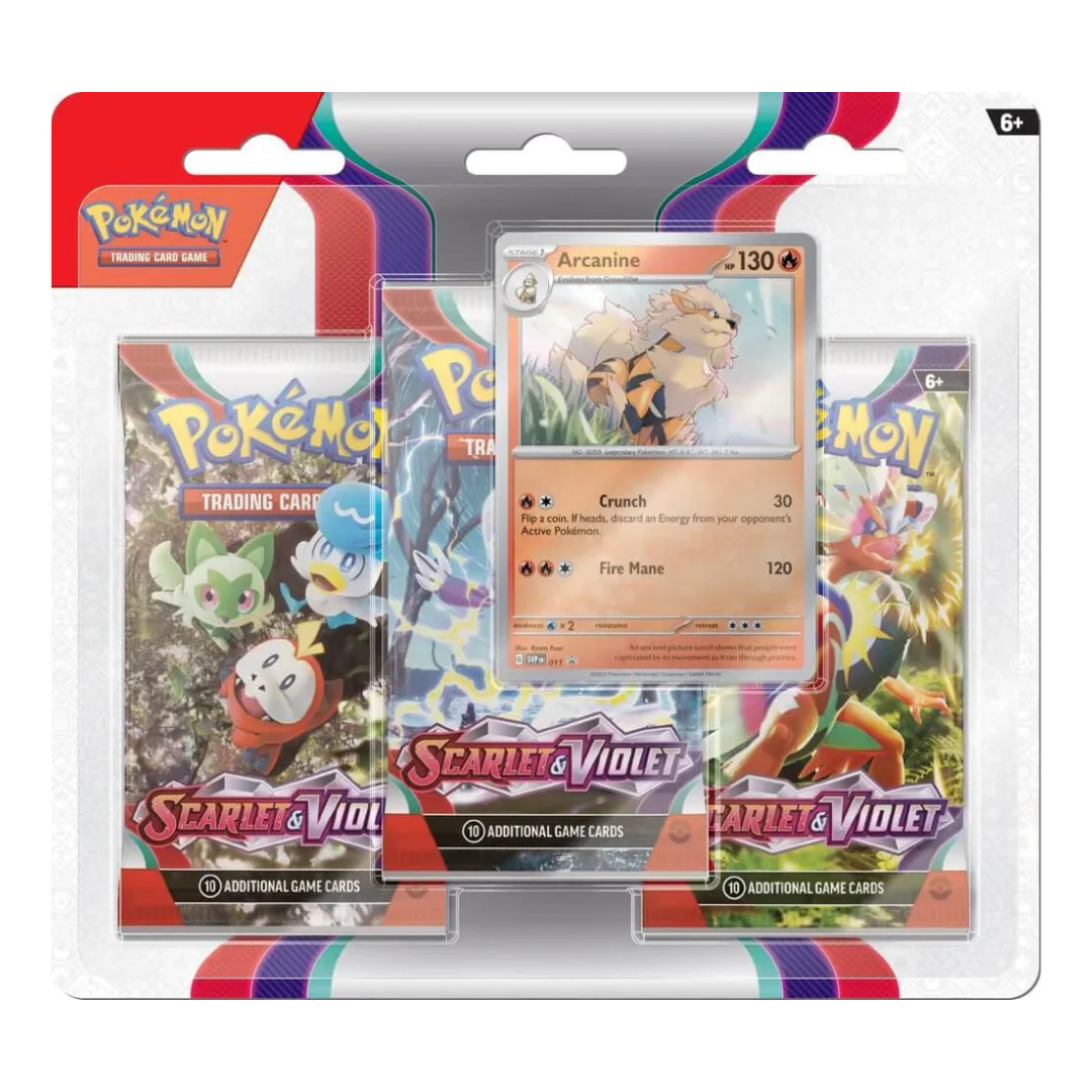 Pokémon – Scarlet & Violet 3-pack Blister - Samlarkort (30+ kort)