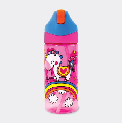 Rachel Ellen Designs – Vattenflaska med sugrör 350 ml – Den magiska enhörningen
