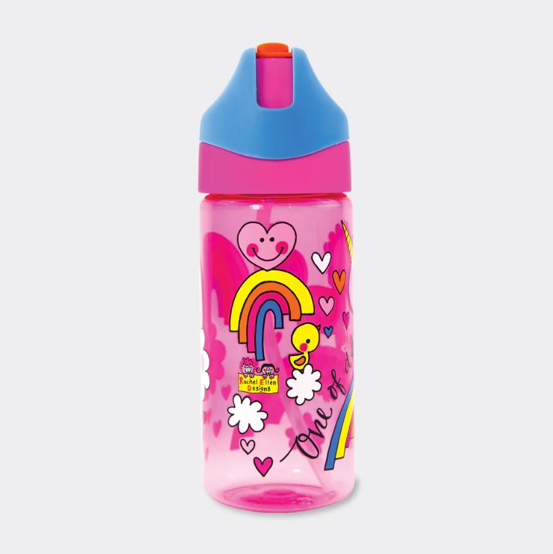 Rachel Ellen Designs – Vattenflaska med sugrör 350 ml – Den magiska enhörningen