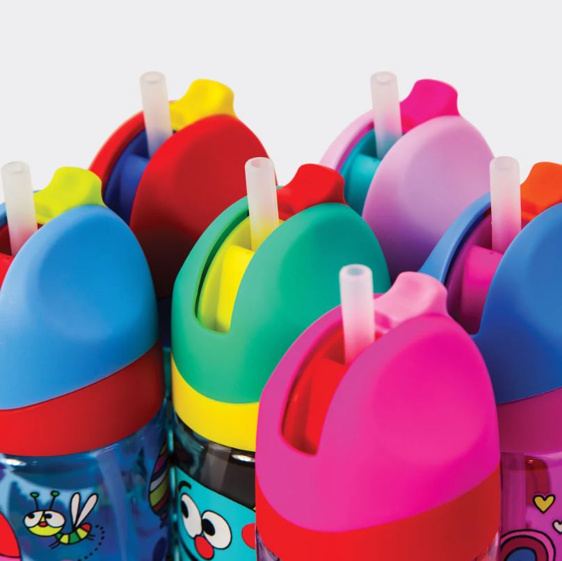 Rachel Ellen Designs – Vattenflaska med sugrör 350 ml – Den magiska enhörningen